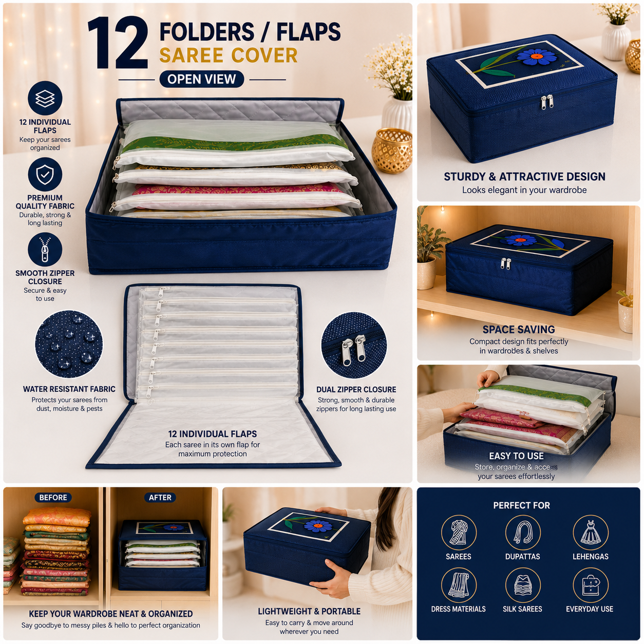 FlapLoom™ -  12 Flap Saree Album Bag